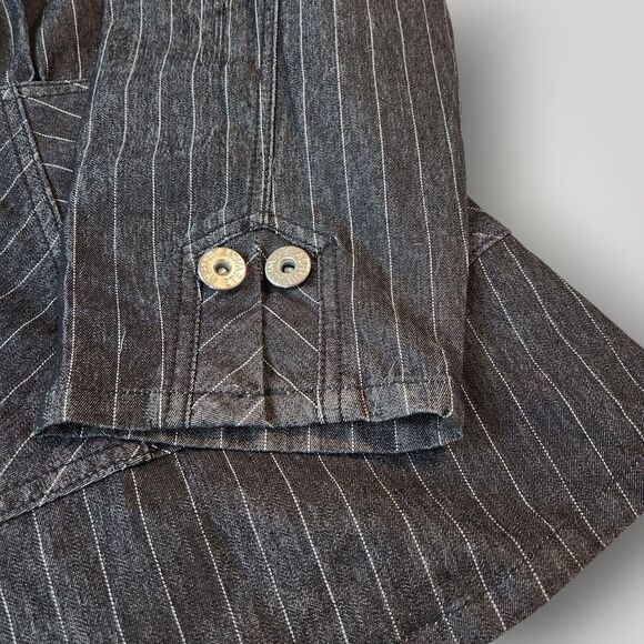 Ashley Stewart Women's 24 Navy White Striped STRETCH Long Sleeve Blazer Jacket - Picture 5 of 10